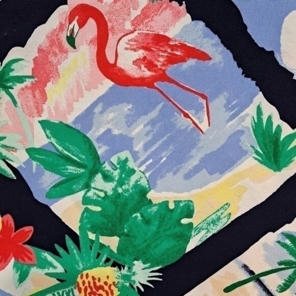 Talbots Scenic Vacation Postcard Pencil Skirt Palm Tree Flamingo Size 6 Coastal - Picture 1 of 10